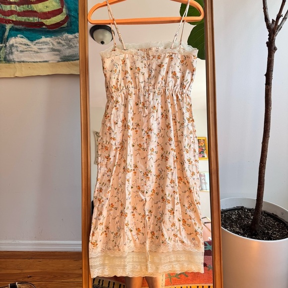 NWOT Reformation Julius Neena Linen Dress Butter Yellow Floral Size 2 Midi - Picture 9 of 9